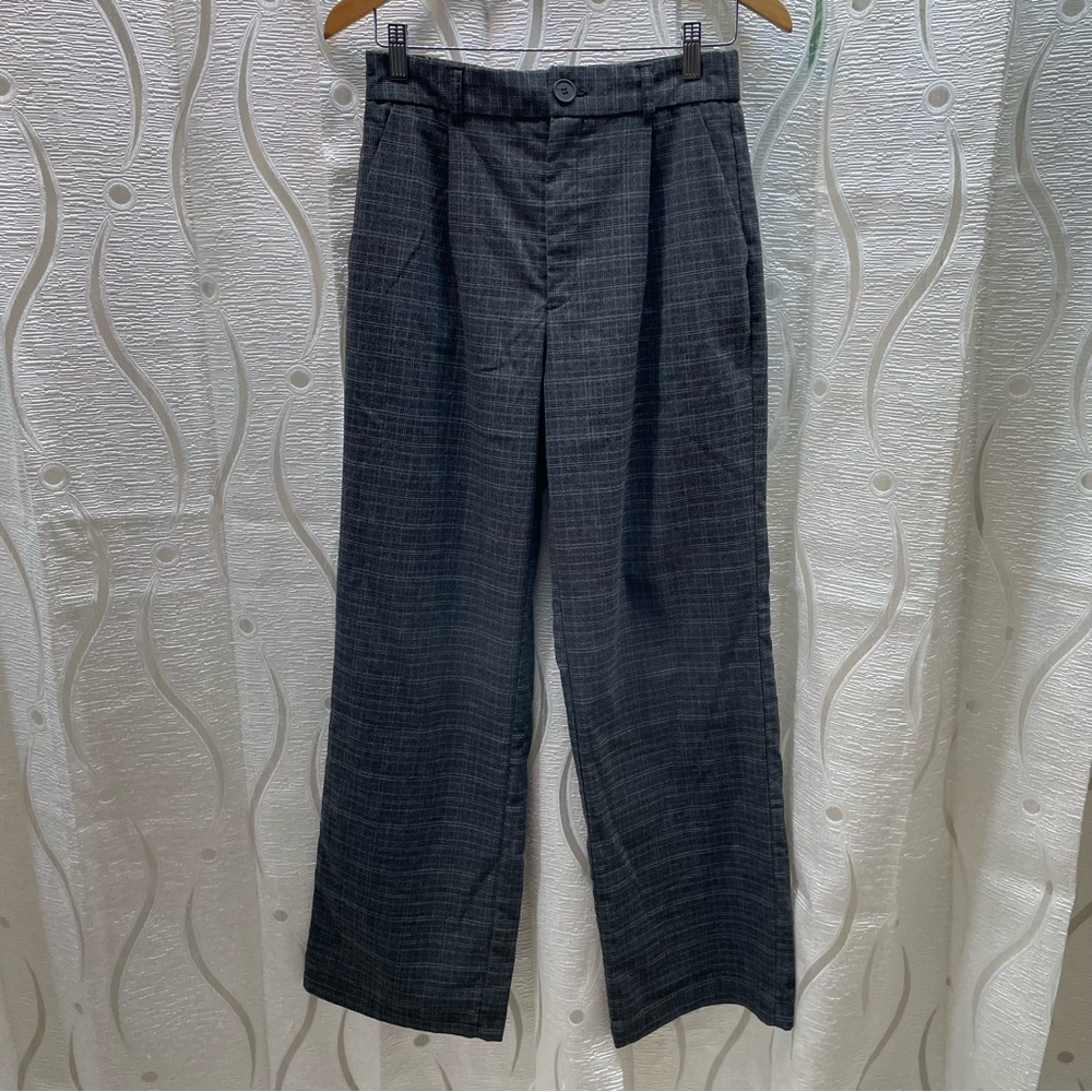Urban Heritage Plaid Wide Leg Trousers Women Small Gray Excellent High Rise